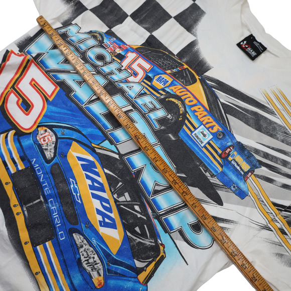 Vintage Chase Authentics Michael Waltrip Allover Print Nascar Graphic T Shirt - Picture 5 of 8